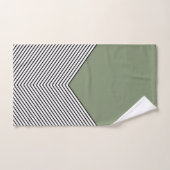 Zwart-wit chevron ontwerp en groene driehoek bad handdoek (Handdoek)