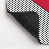 Zwart-wit chevron ontwerp en rode driehoek muismat (Hoek)
