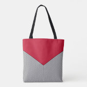Zwart-wit chevron ontwerp en rode driehoek tote bag (Achterkant)