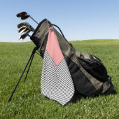 Zwart-wit chevron ontwerp en roze driehoek golfhanddoek (Groen)