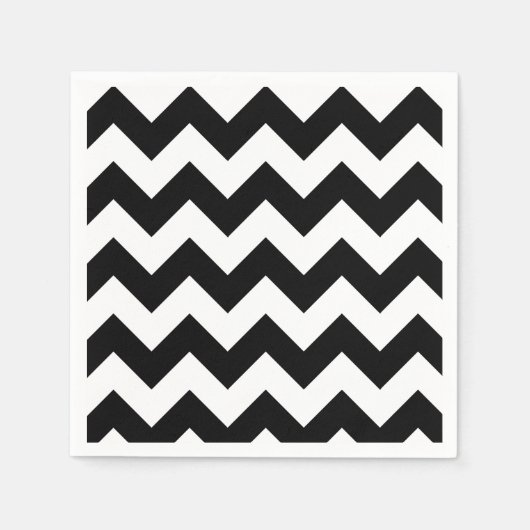 Zwart-wit Chevron Papier servet (Voorkant)