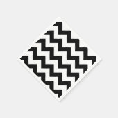 Zwart-wit Chevron Papier servet (Hoek)