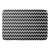 Zwart-wit Chevron-patroon Badmat (Voorkant)