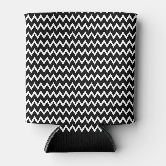 Zwart-wit Chevron-patroon Blikjeskoeler (Voorkant)
