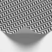 Zwart-wit Chevron-patroon Cadeaupapier (Hoek)