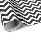 Zwart-wit Chevron-patroon Cadeaupapier (Rol Hoek)