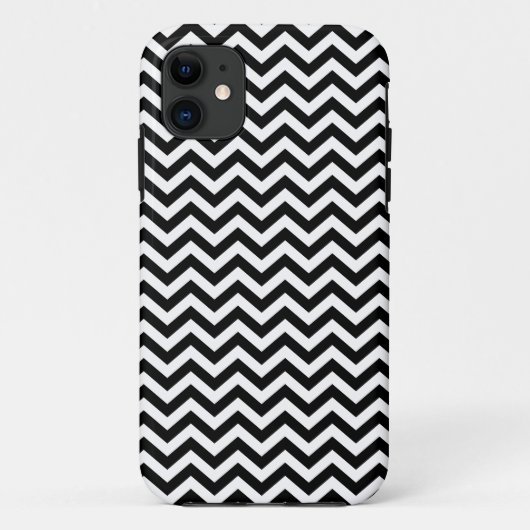 Zwart-wit Chevron-patroon Case-Mate iPhone Case (Achterkant)