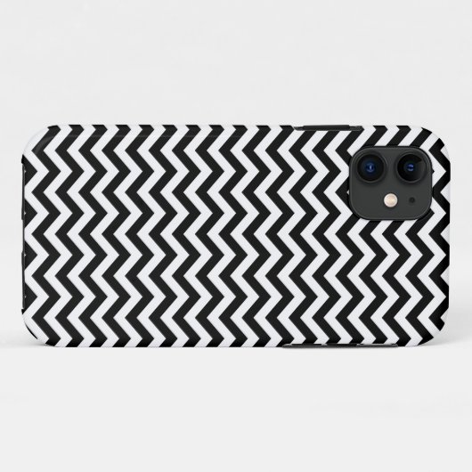 Zwart-wit Chevron-patroon Case-Mate iPhone Case (Achterkant (horizontaal))