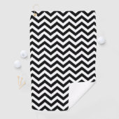 Zwart-wit Chevron-patroon Golfhanddoek (Insitu)
