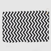 Zwart-wit Chevron-patroon Golfhanddoek (Horizontaal)