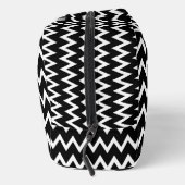 Zwart-wit Chevron patroon Monogrammed Large Toilettasje (Rechts)
