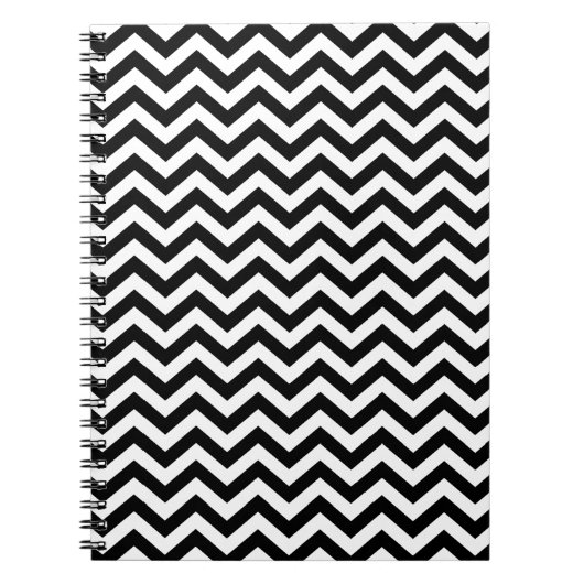 Zwart-wit Chevron-patroon Notitieboek (Voorkant)