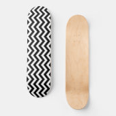 Zwart-wit Chevron-patroon Persoonlijk Skateboard (Voorkant)