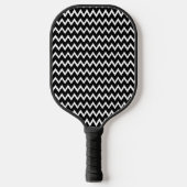 Zwart-wit Chevron-patroon Pickleball Paddle (Voorkant)