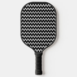 Zwart-wit Chevron-patroon Pickleball Paddle