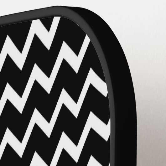 Zwart-wit Chevron-patroon Pickleball Paddle (Links Detail)