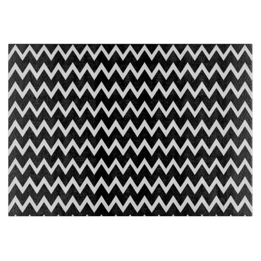 Zwart-wit Chevron-patroon Snijplank (Voorkant)