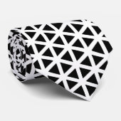 Zwart-wit Chevron patroon Stropdas (Opgerold)