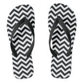 Zwart-wit Chevron-patroon Teenslippers (Voetbed)