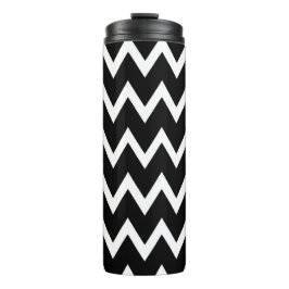 Zwart-wit Chevron-patroon Thermosbeker