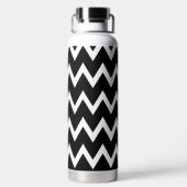 Zwart-wit Chevron-patroon Waterfles (Achterkant)