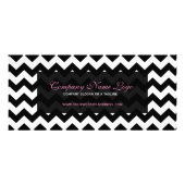 Zwart-wit Chevron Pattern 2 Reclamekaart (Voorkant)