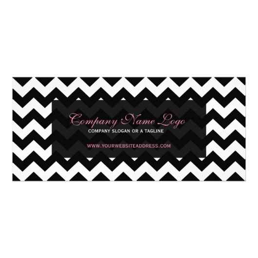 Zwart-wit Chevron Pattern 2 Reclamekaart (Voorkant)