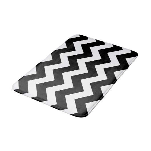 Zwart-wit Chevron Pattern Badmat (Gekanteld)