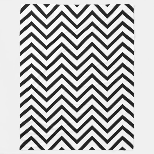 Zwart-wit Chevron Pattern Blanket Fleece Deken (Voorkant)