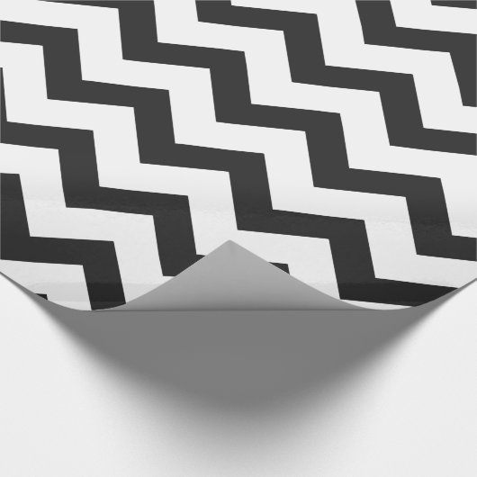 Zwart-wit Chevron Pattern Cadeaupapier (Hoek)