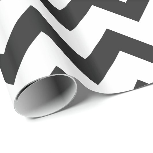 Zwart-wit Chevron Pattern Cadeaupapier (Rol Hoek)