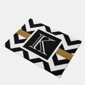 Zwart-wit Chevron Pattern Deurmat (Schuin)