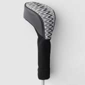 Zwart-wit Chevron Pattern Golf Head Hoesje Golfheadcover (Schuin)