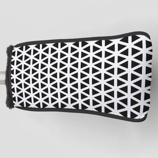 Zwart-wit Chevron Pattern Golfheadcover (Voorkant)