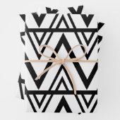 Zwart-wit Chevron Pattern Inpakpapier Vel (In situ)