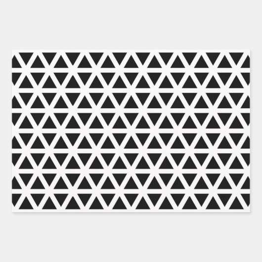 Zwart-wit Chevron Pattern Inpakpapier Vel (Voorkant 3)