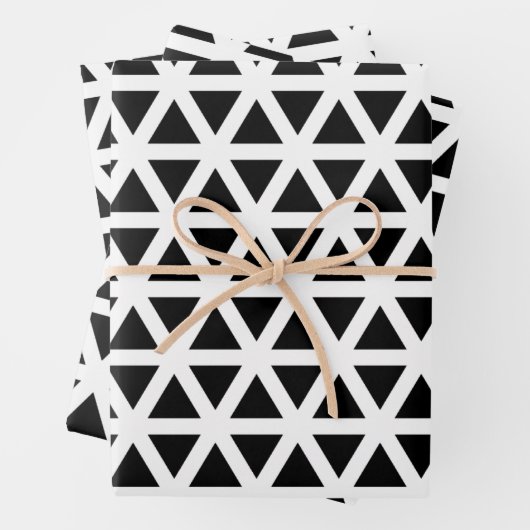Zwart-wit Chevron Pattern Inpakpapier Vel (In situ)