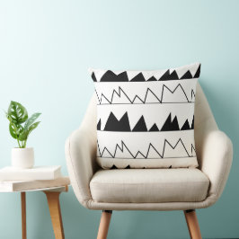 Zwart-wit Chevron Pattern Kussen