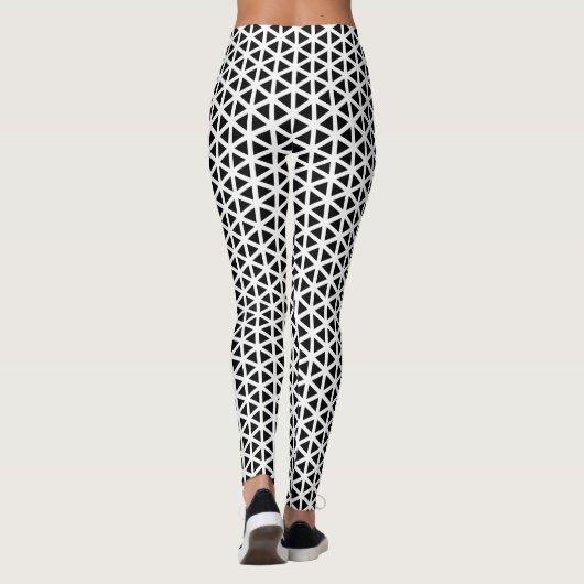 Zwart-wit Chevron Pattern Leggings (Achterkant)