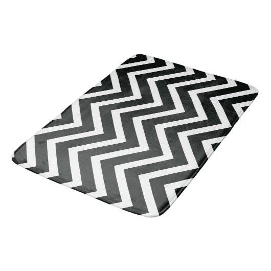 Zwart wit chevron Pattern modern badmat (Gekanteld)