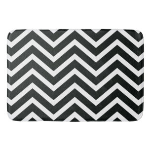 Zwart wit chevron Pattern modern badmat