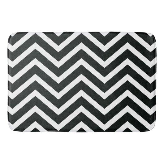 Zwart wit chevron Pattern modern badmat (Voorkant)