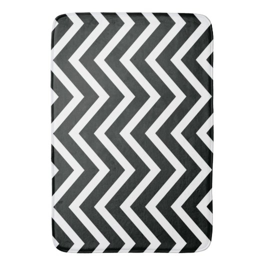 Zwart wit chevron Pattern modern badmat (Voorkant Verticaal)