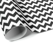 Zwart-wit Chevron Pattern Modern Trendy Cadeaupapier (Rol Hoek)