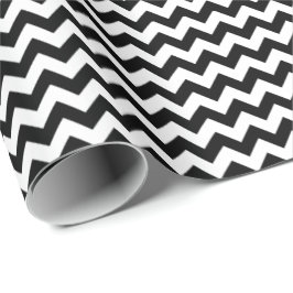 Zwart-wit Chevron Pattern Modern Trendy Cadeaupapier