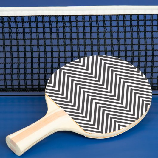 Zwart-wit Chevron Pattern Tafeltennisbatje (Insitu)