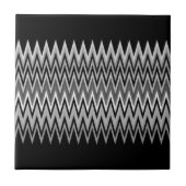 Zwart-wit Chevron Pattern Tegeltje (Voorkant)
