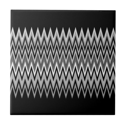 Zwart-wit Chevron Pattern Tegeltje (Voorkant)