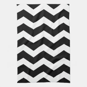Zwart-wit Chevron Pattern Theedoek