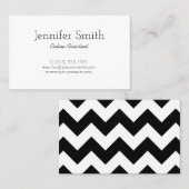 Zwart-wit Chevron Pattern Visitekaartje (Voorkant / Achterkant)